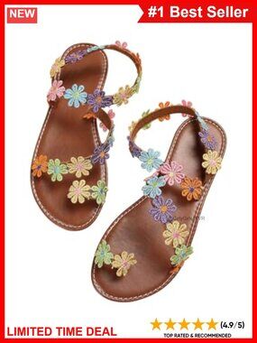 Faux Leather Rhinestone Butterfly Flat Sandals with Elastic Ankle Strap